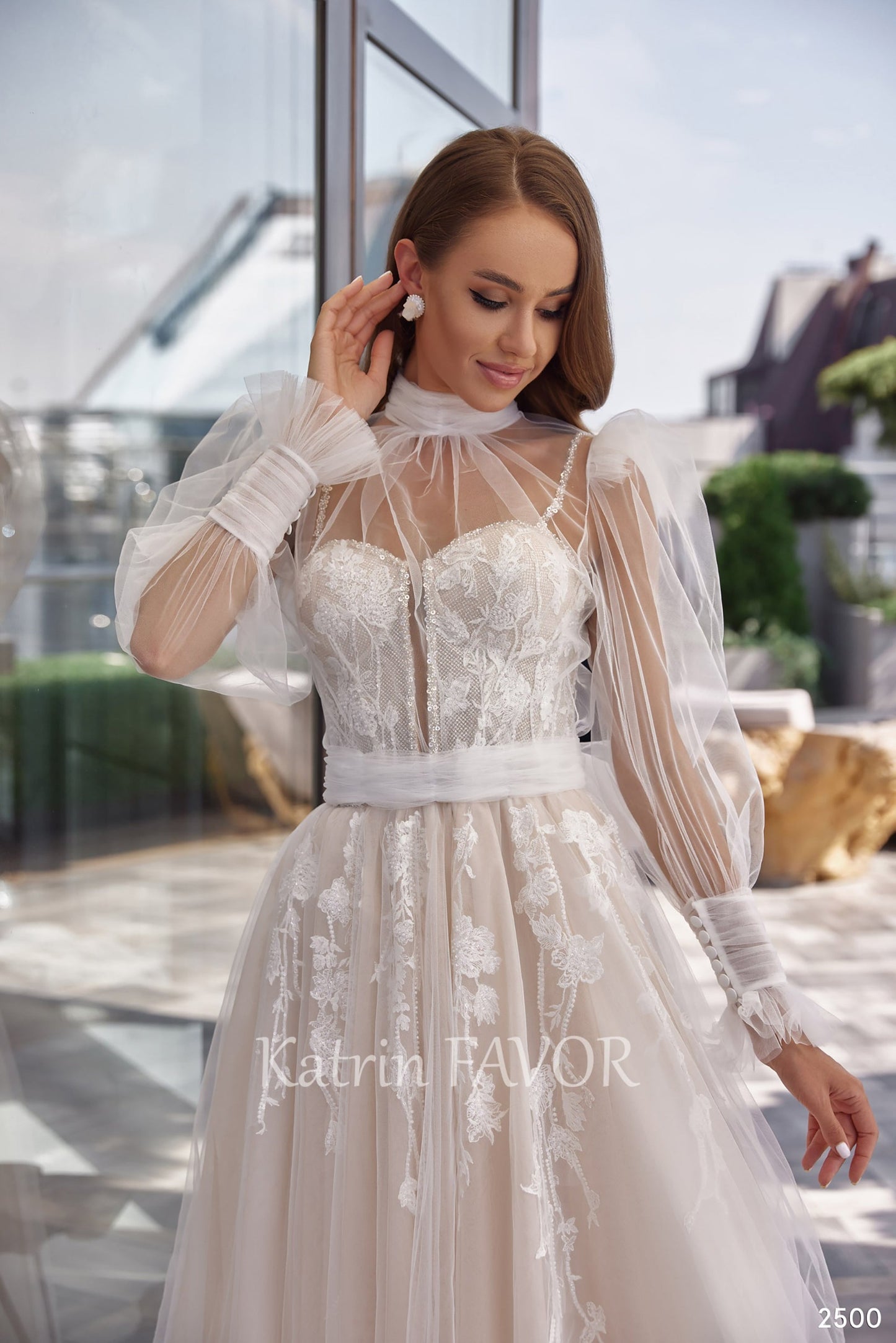 KatrinFAVORboutique-Fairy puff sleeve two piece wedding dress