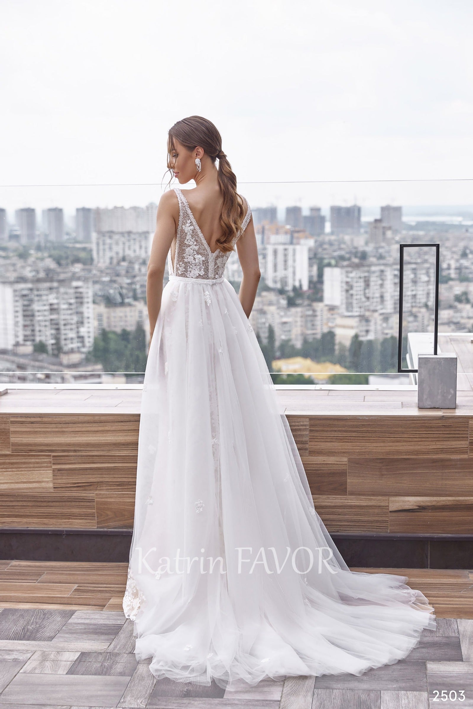 KatrinFAVORboutique-Two piece embroidered fitted wedding dress