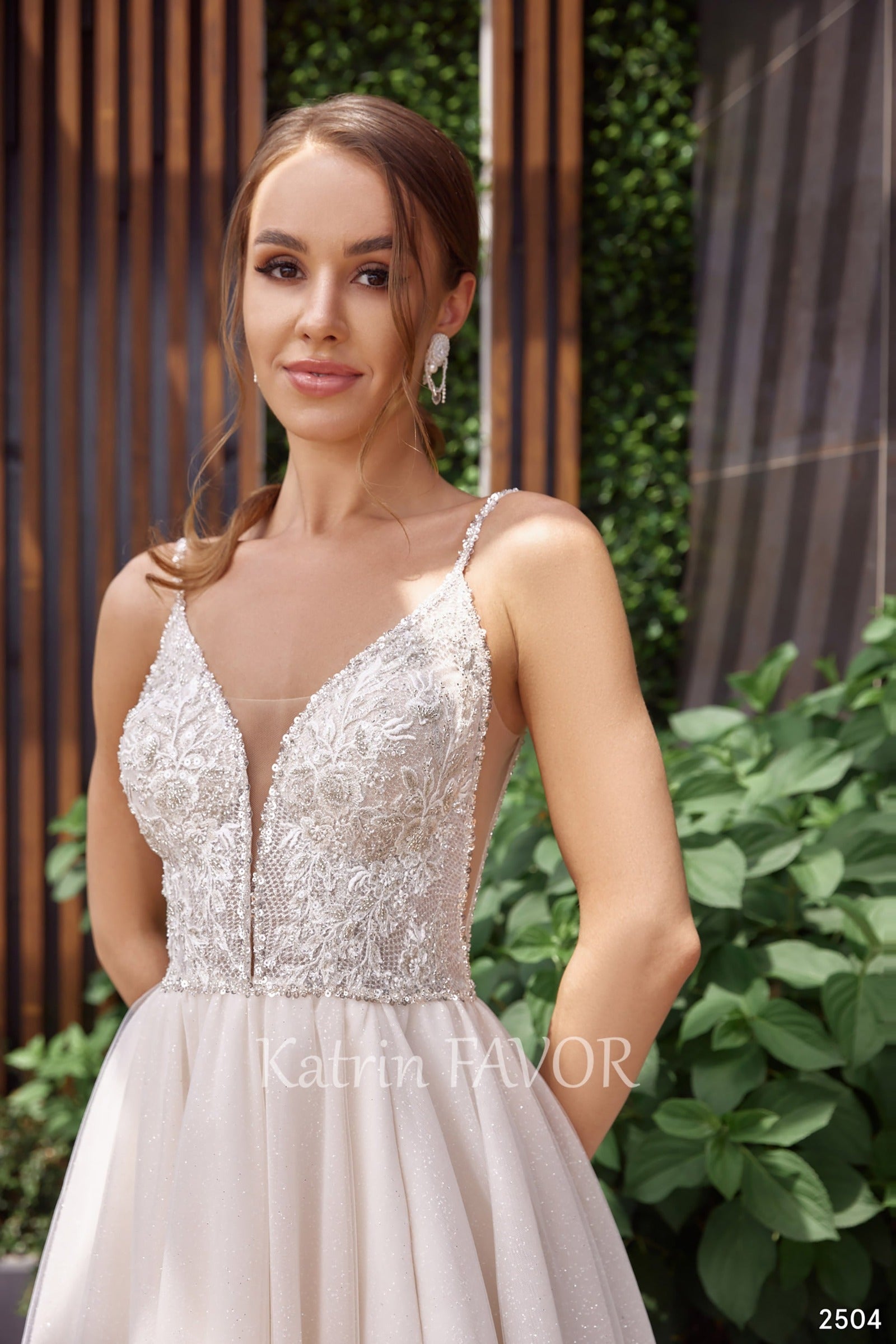 KatrinFAVORboutique-Spaghetti straps sparkle beach wedding dress
