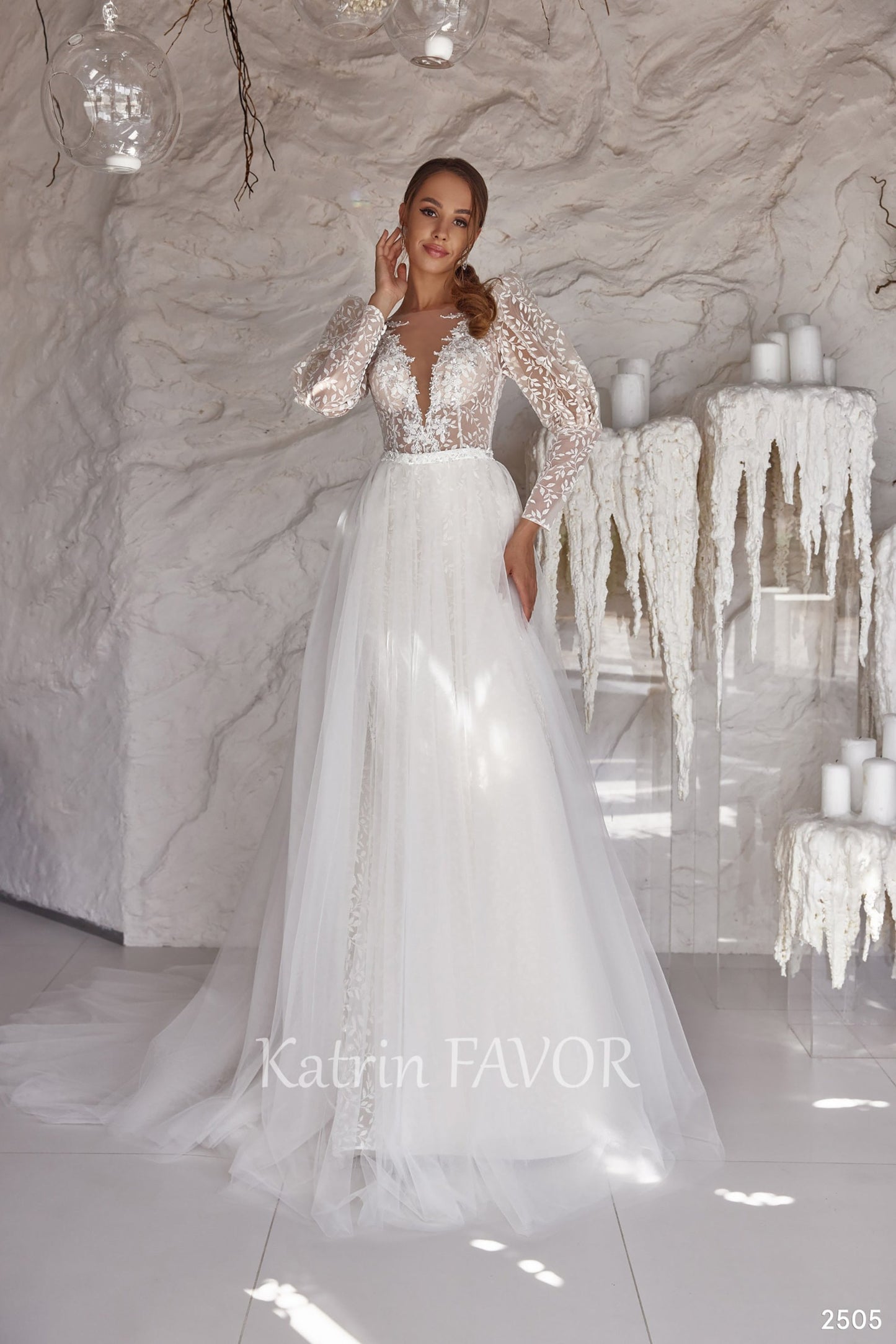 KatrinFAVORboutique-Fairy puff sleeve 2 in 1 wedding dress