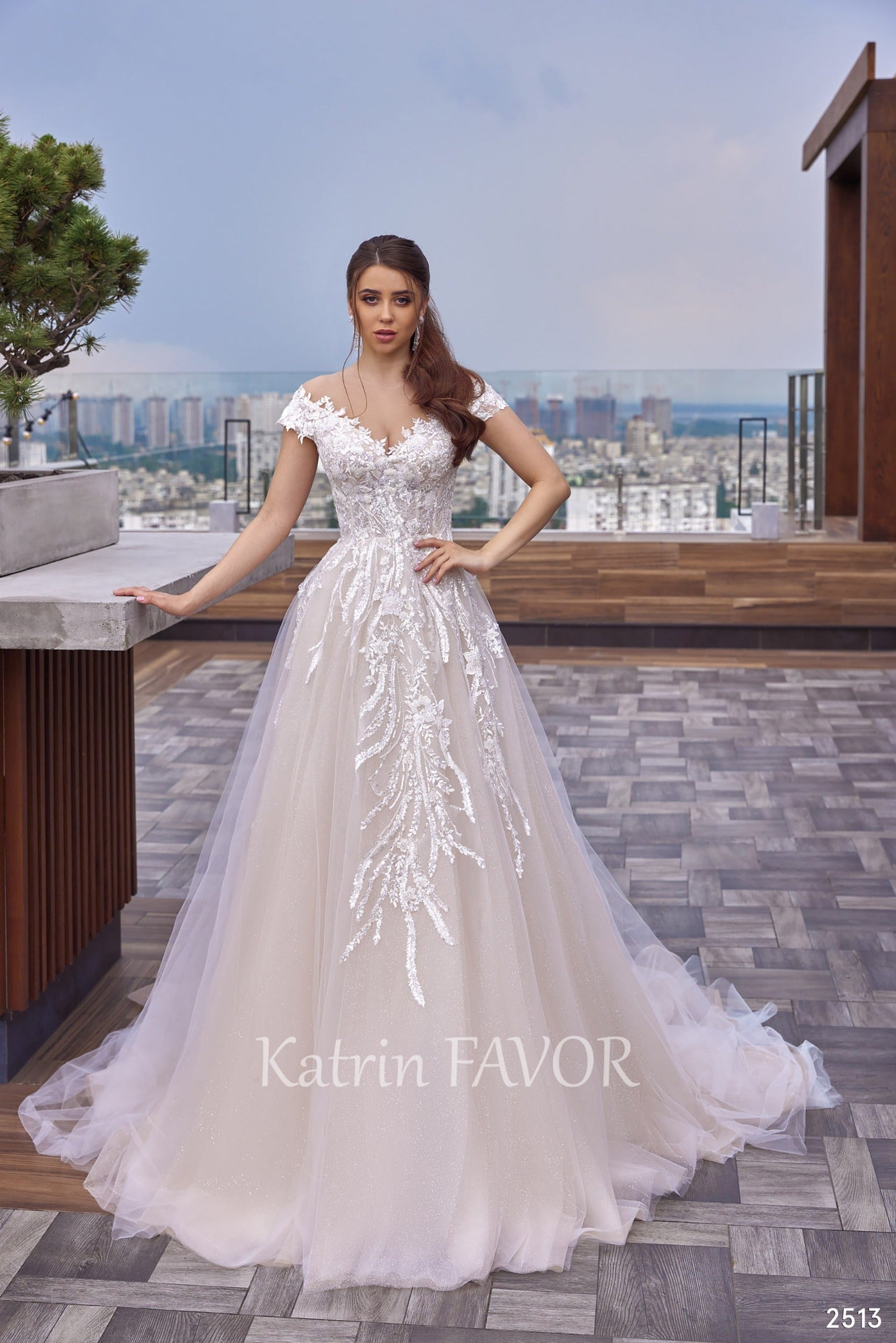 KatrinFAVORboutique-Blush embroidered rustic wedding dress