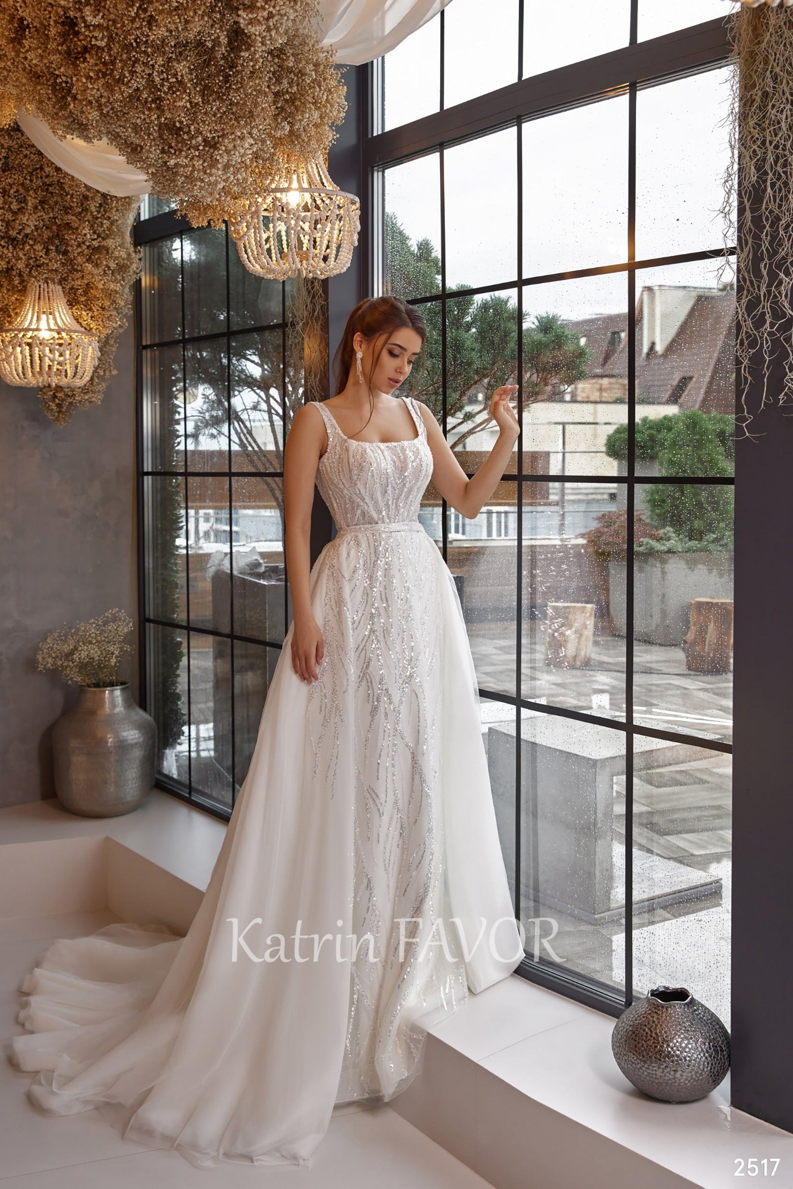 KatrinFAVORboutique-Embroidered sheath 2 in 1 wedding dress