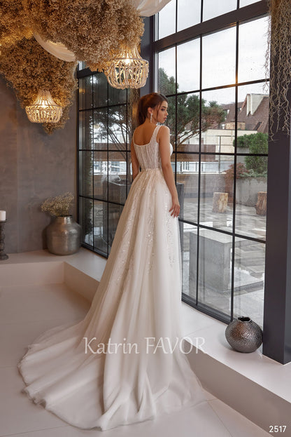 KatrinFAVORboutique-Embroidered sheath 2 in 1 wedding dress