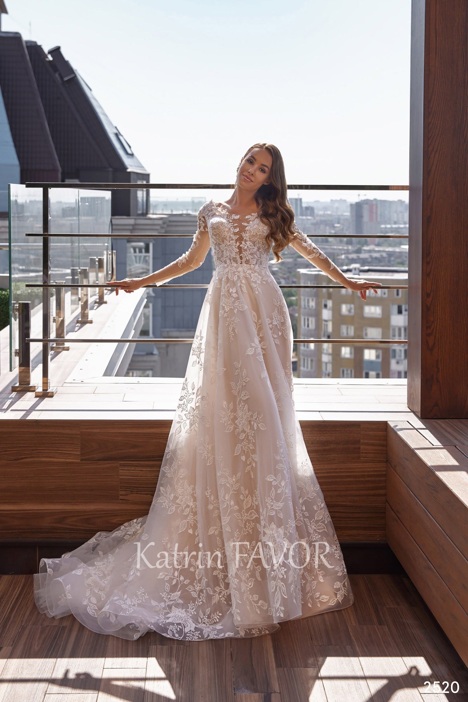 KatrinFAVORboutique-Floral lace long sleeve wedding dress