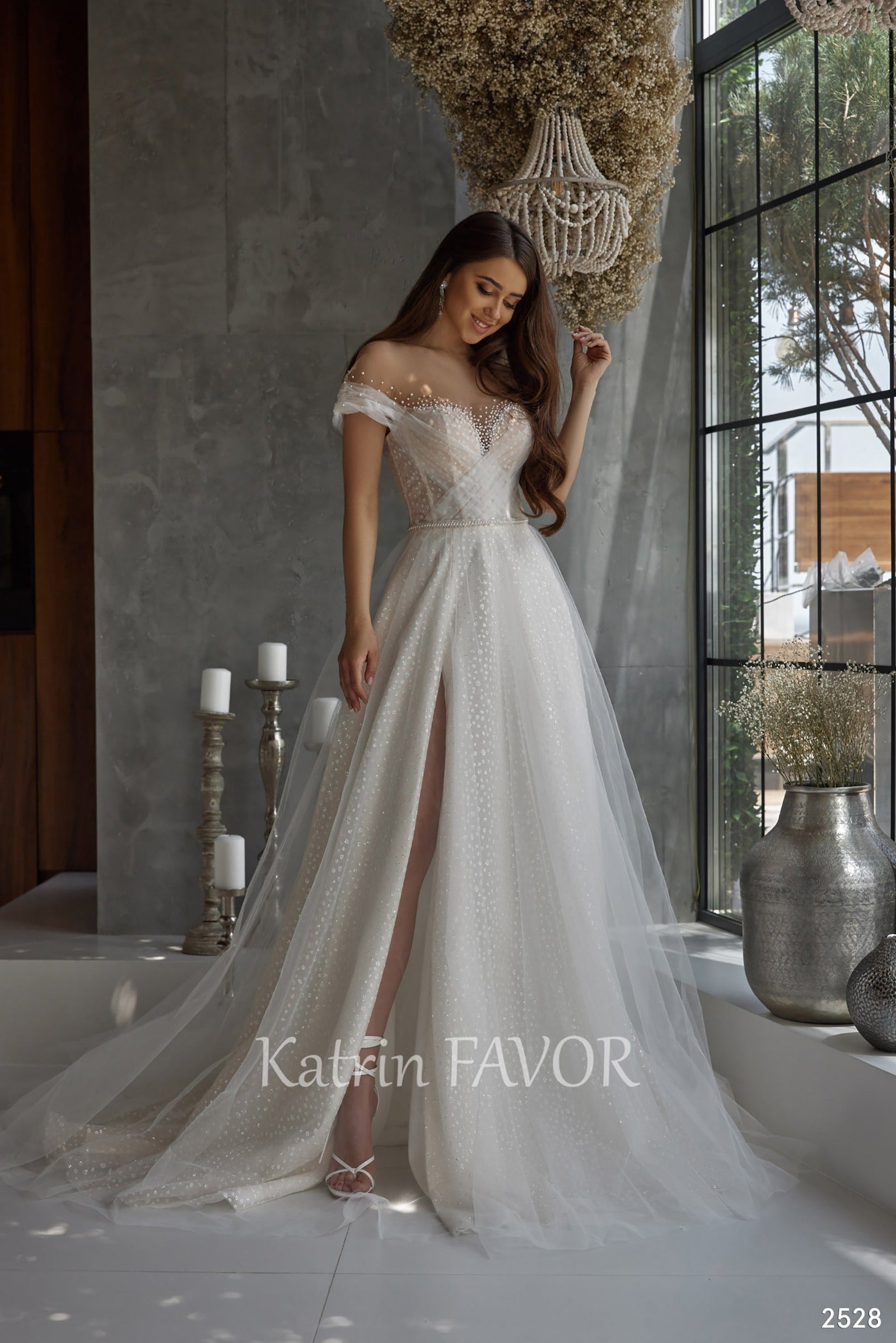 KatrinFAVORboutique-Off the shoulder beaded ethereal wedding dress