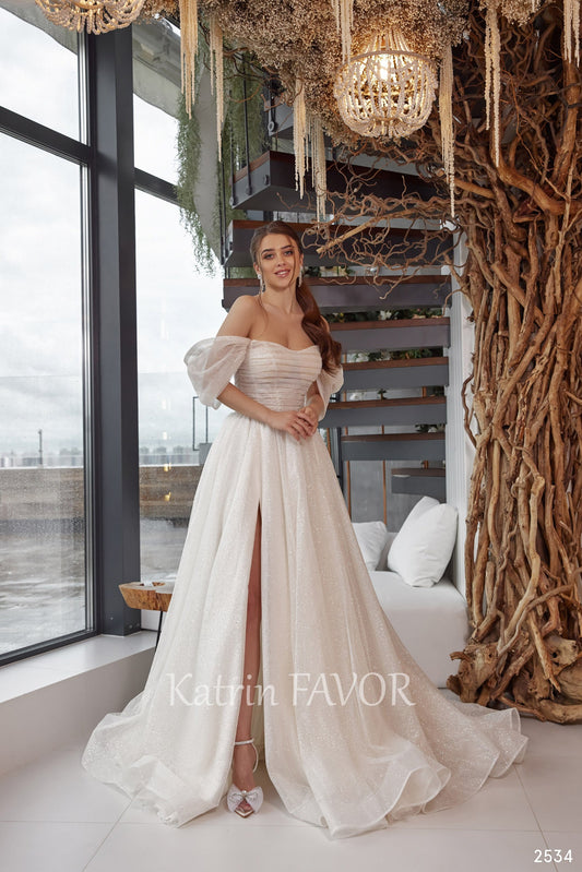 KatrinFAVORboutique-Sparkle fairy off the shoulder wedding dress