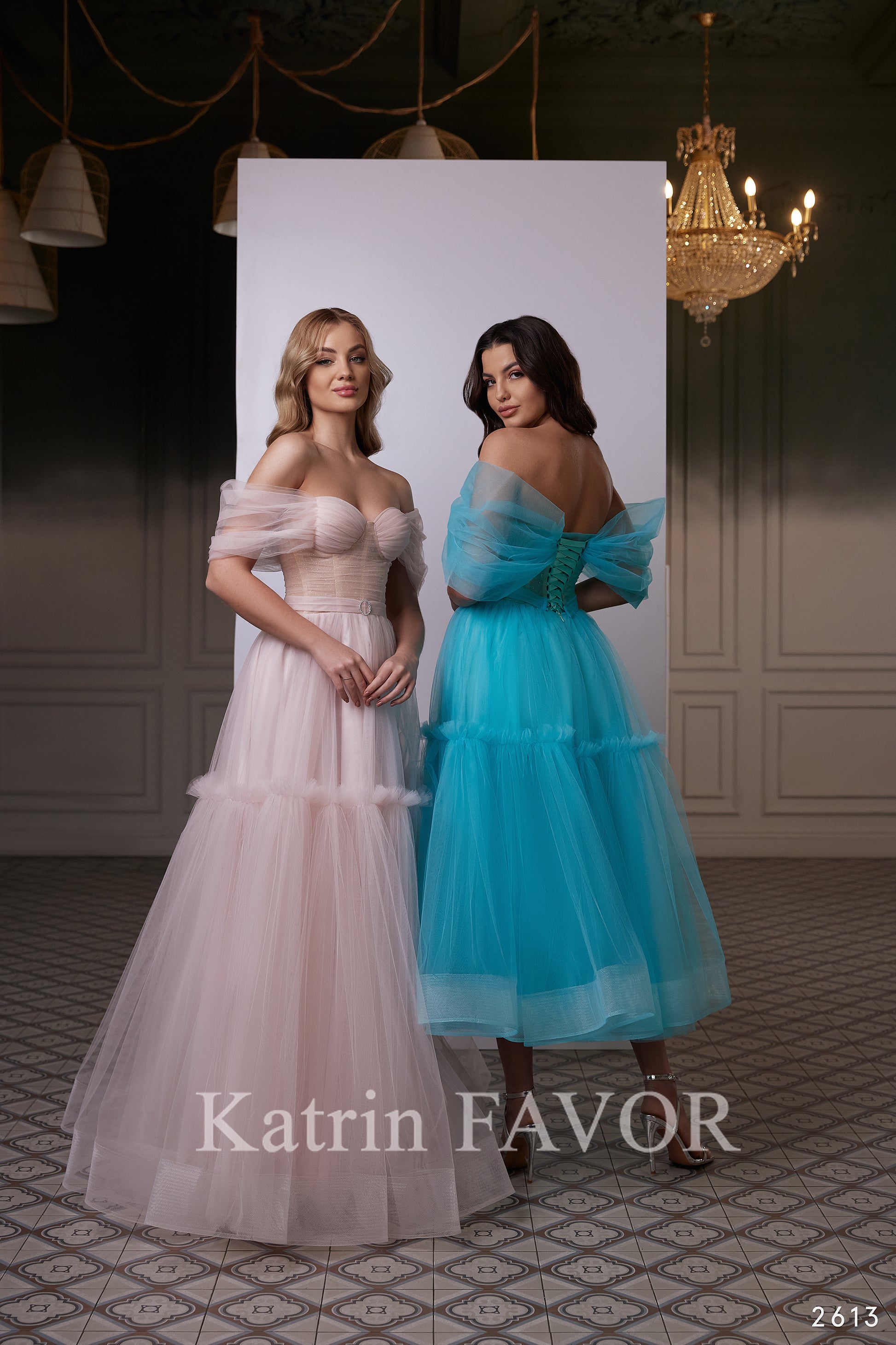 Off the shoulder fairy tulle prom dress