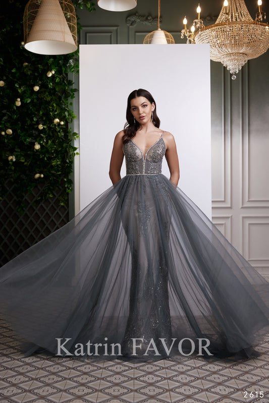 KatrinFAVORboutique-Grey formal dress Colorful wedding dress