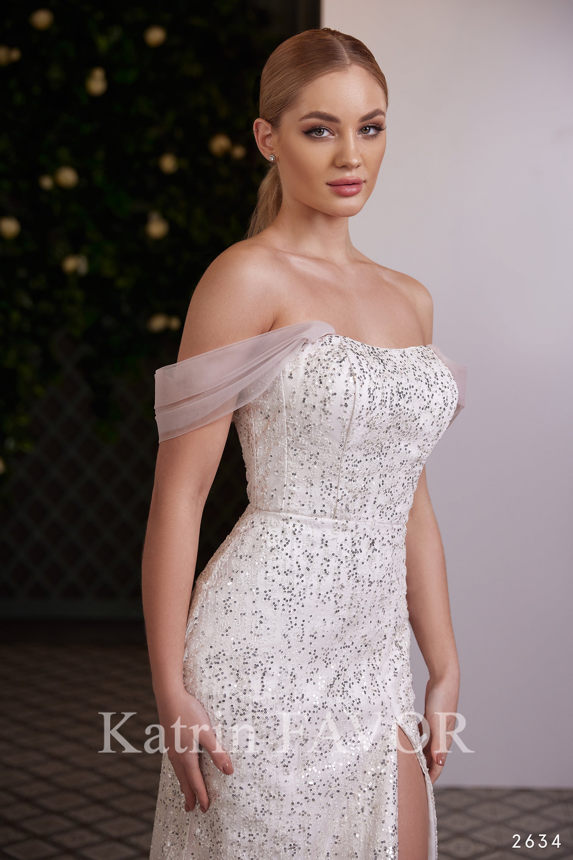Sparkle fitted sheath reception dress