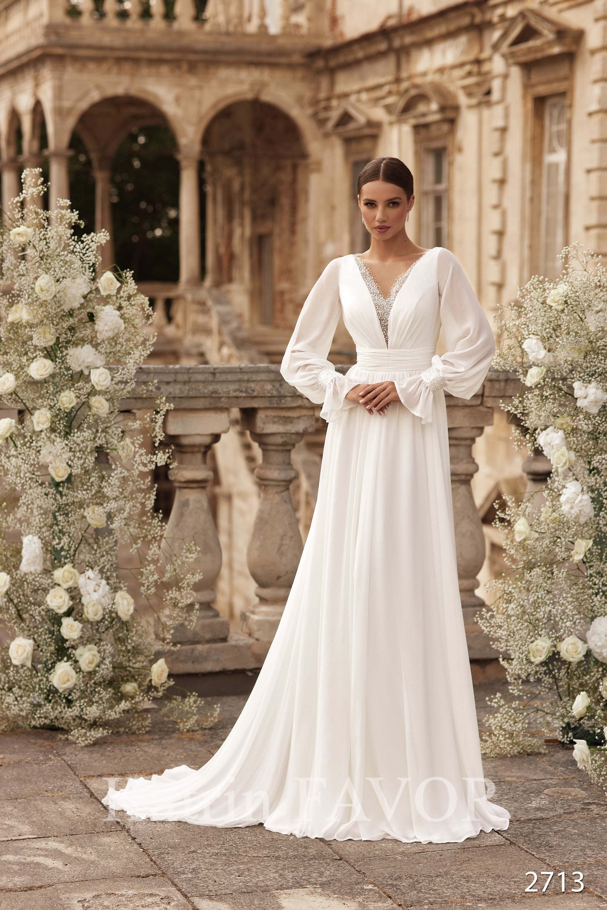 Chiffon Dress Long White Formal Dresses Bridal Boho White Dress