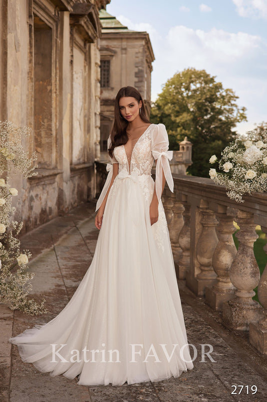 KatrinFAVORboutique-Fairytale puff sleeve wedding dress