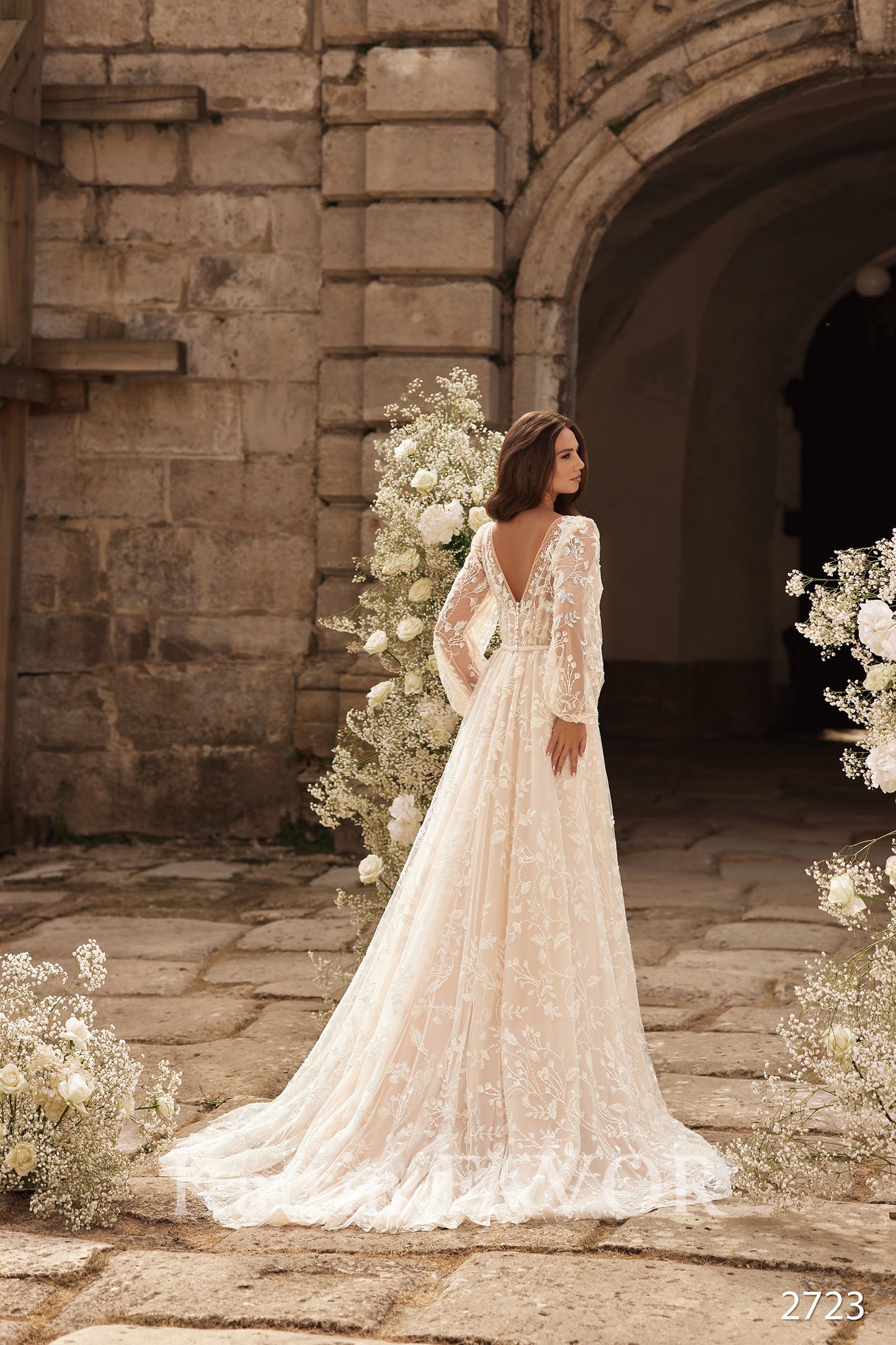 KatrinFAVORboutique-Floral embroidered wedding dress with sleeves