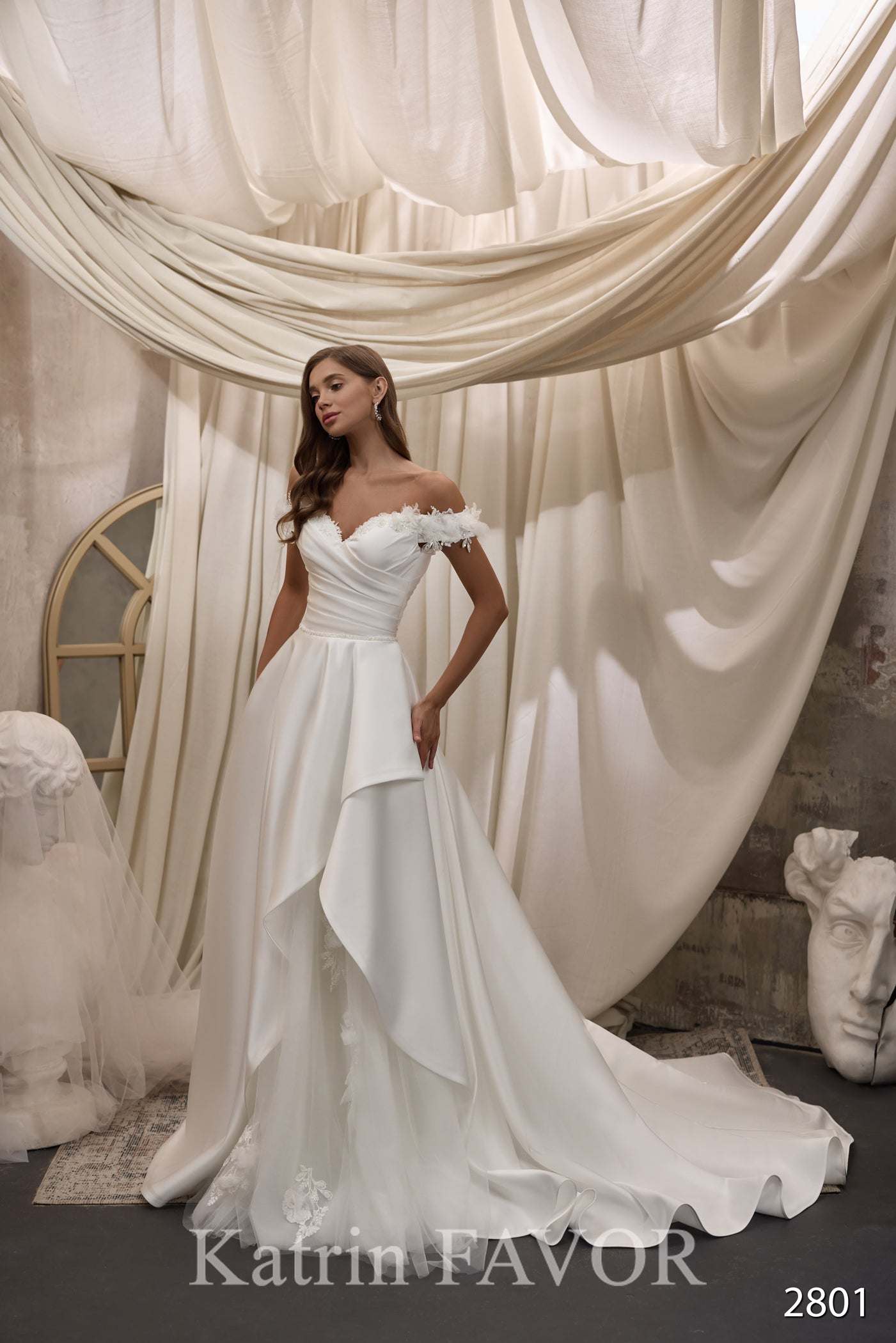 KatrinFAVORboutique-Satin a line wedding dress Elegant dresses for wedding