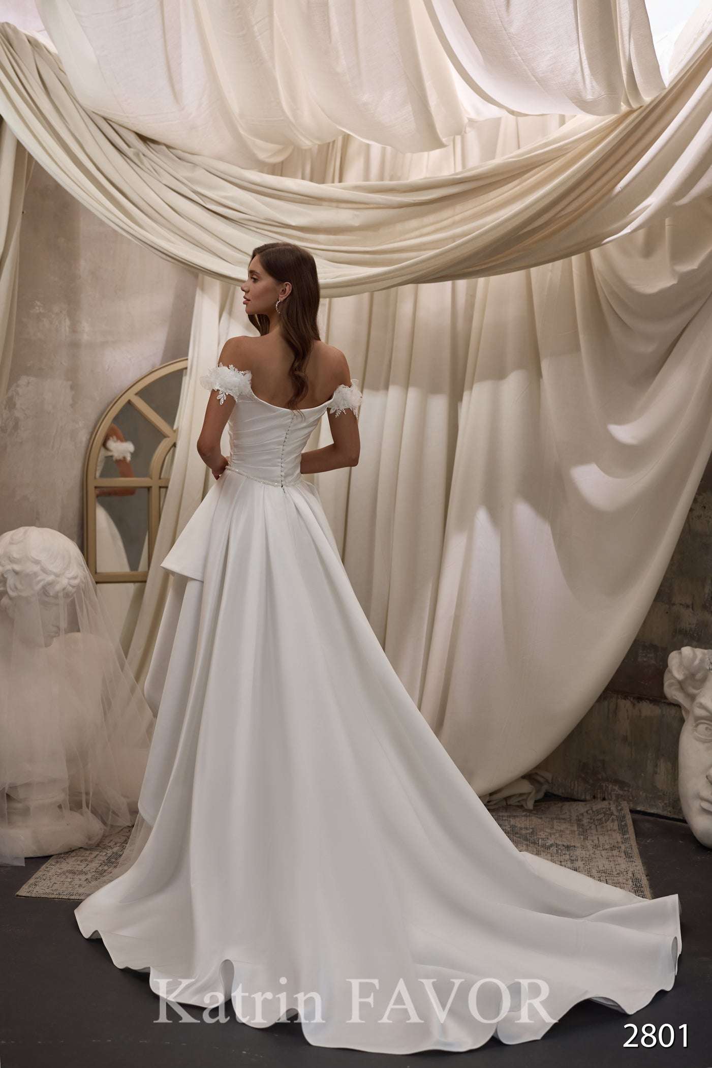 KatrinFAVORboutique-Satin a line wedding dress Elegant dresses for wedding