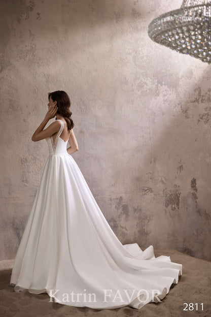 KatrinFAVORboutique-Wedding dress a line satin Elegant wedding dresses