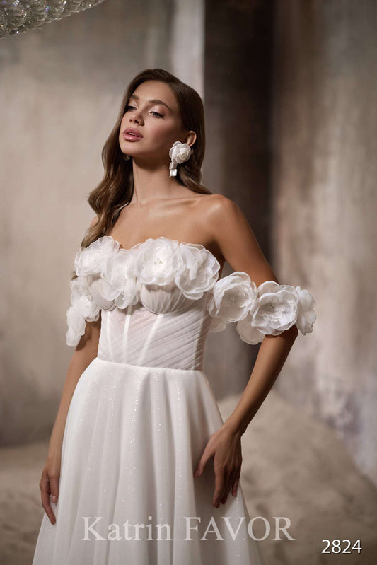 KatrinFAVORboutiue-Flower wedding dress Most romantic wedding dress