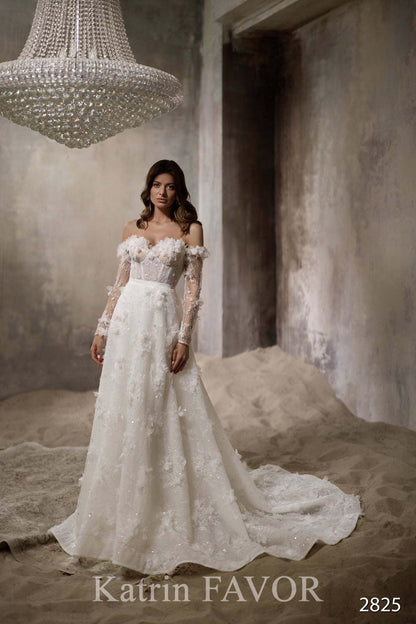 KatrinFAVORboutique-3D floral lace wedding dress Beautiful dresses wedding