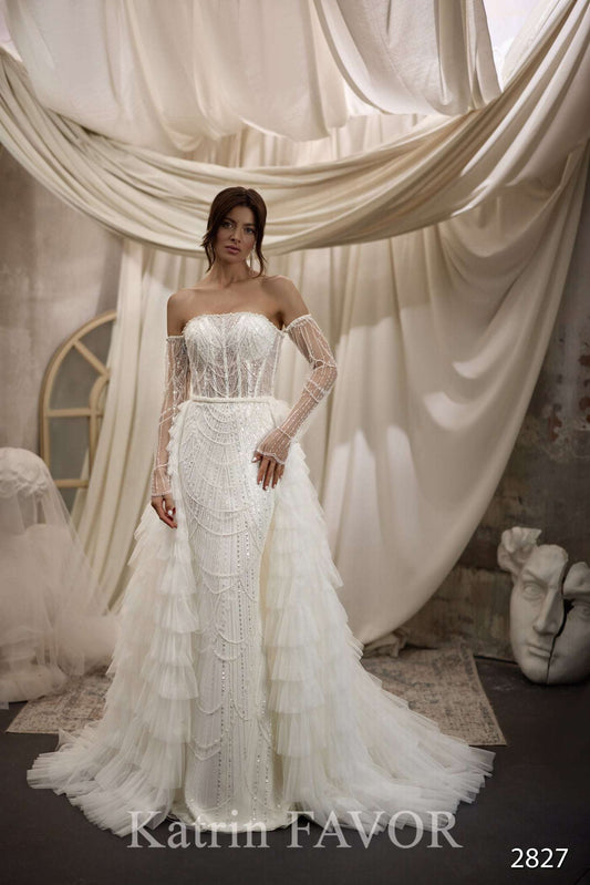 KatrinFAVORboutique-Corset fitted wedding dress Convertible bridal dress 