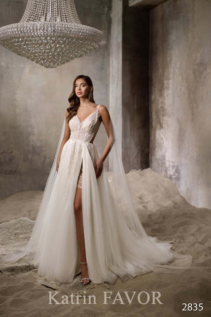 KatrinFAVORboutique-Cape wedding dress Bohemian style wedding dresses