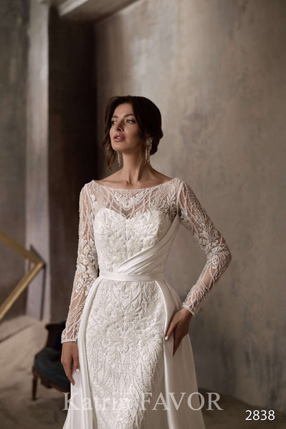 KatrinFAVORboutique-Lace wedding gown long sleeve Custom bridal apparel 