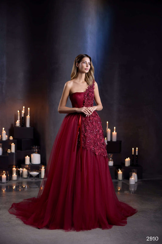 KatrinFAVORboutique-One shoulder formal dress long Fancy evening gowns