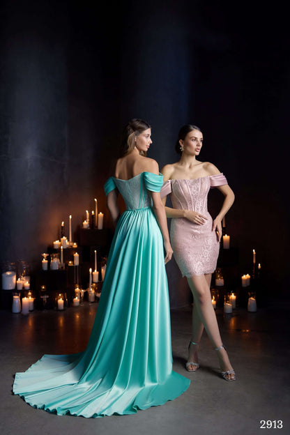 KatrinFAVORboutique-Chantilly lace dress Designer evening cocktail dresses