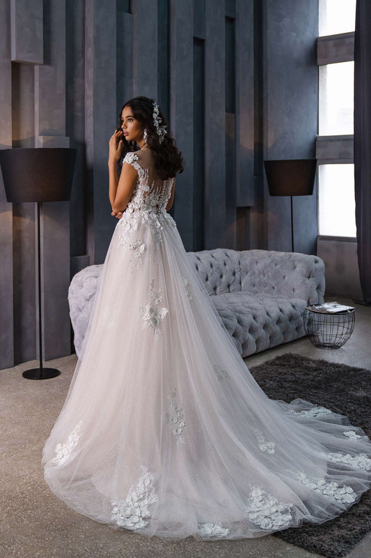 KatrinFAVORboutique-Wedding gown with 3d flowers Second wedding gowns