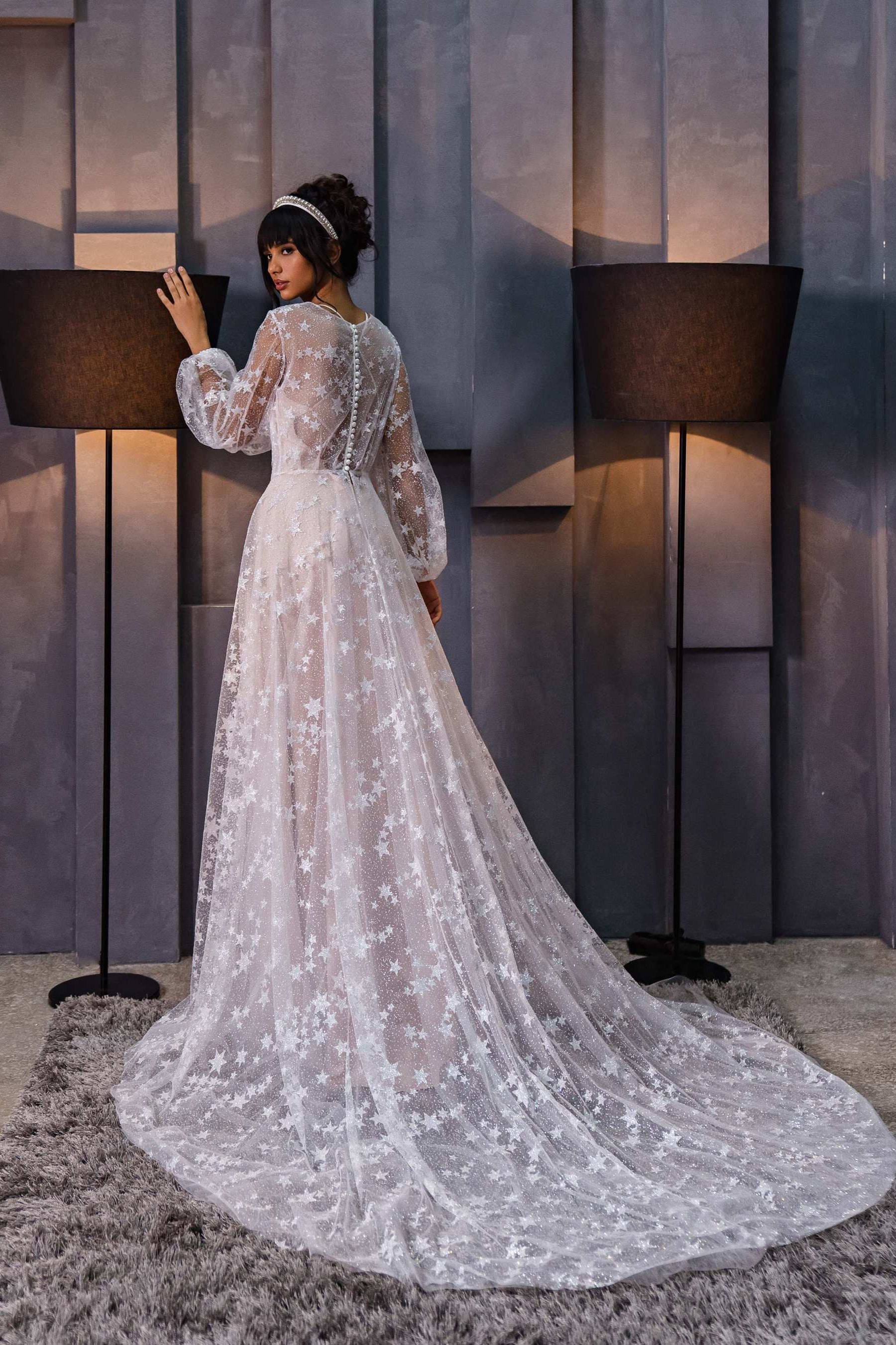 Boho wedding dress with stars | Celestial wedding dress Boho wedding dress with stars | Celestial wedding dress