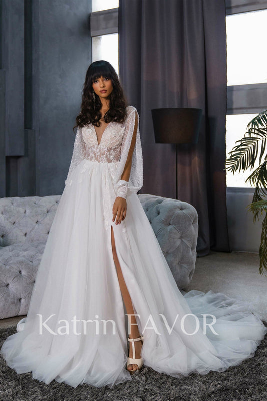 KatrinFAVORboutique-Bohemian long sleeve wedding dress