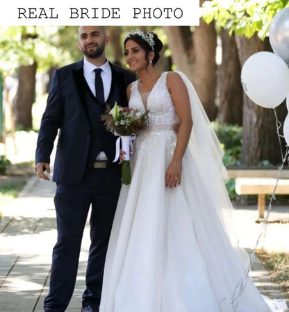 KatrinFAVORboutique-Bohemian maternity wedding dress Tulle cape wedding