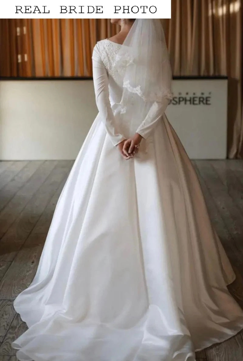 Modest long sleeve wedding dress | Satin wedding dress | KatrinFAVOR Katrin FAVOR boutique Modest long sleeve wedding dress | Satin wedding dress | KatrinFAVOR Katrin FAVOR boutique
