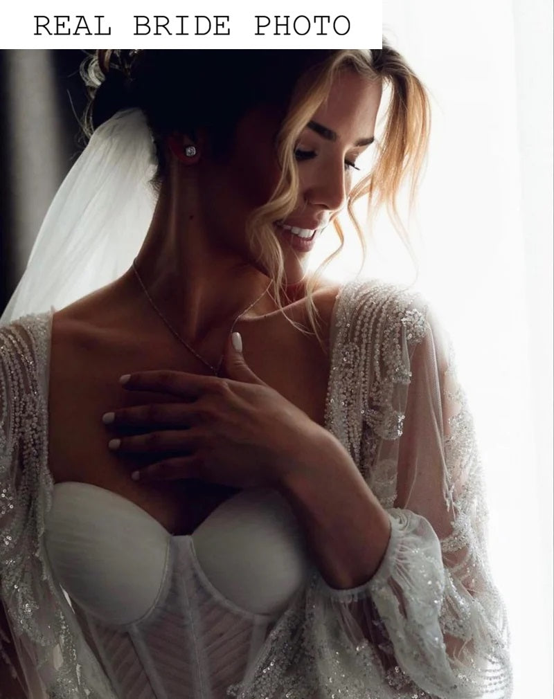 Two piece tulle wedding dress