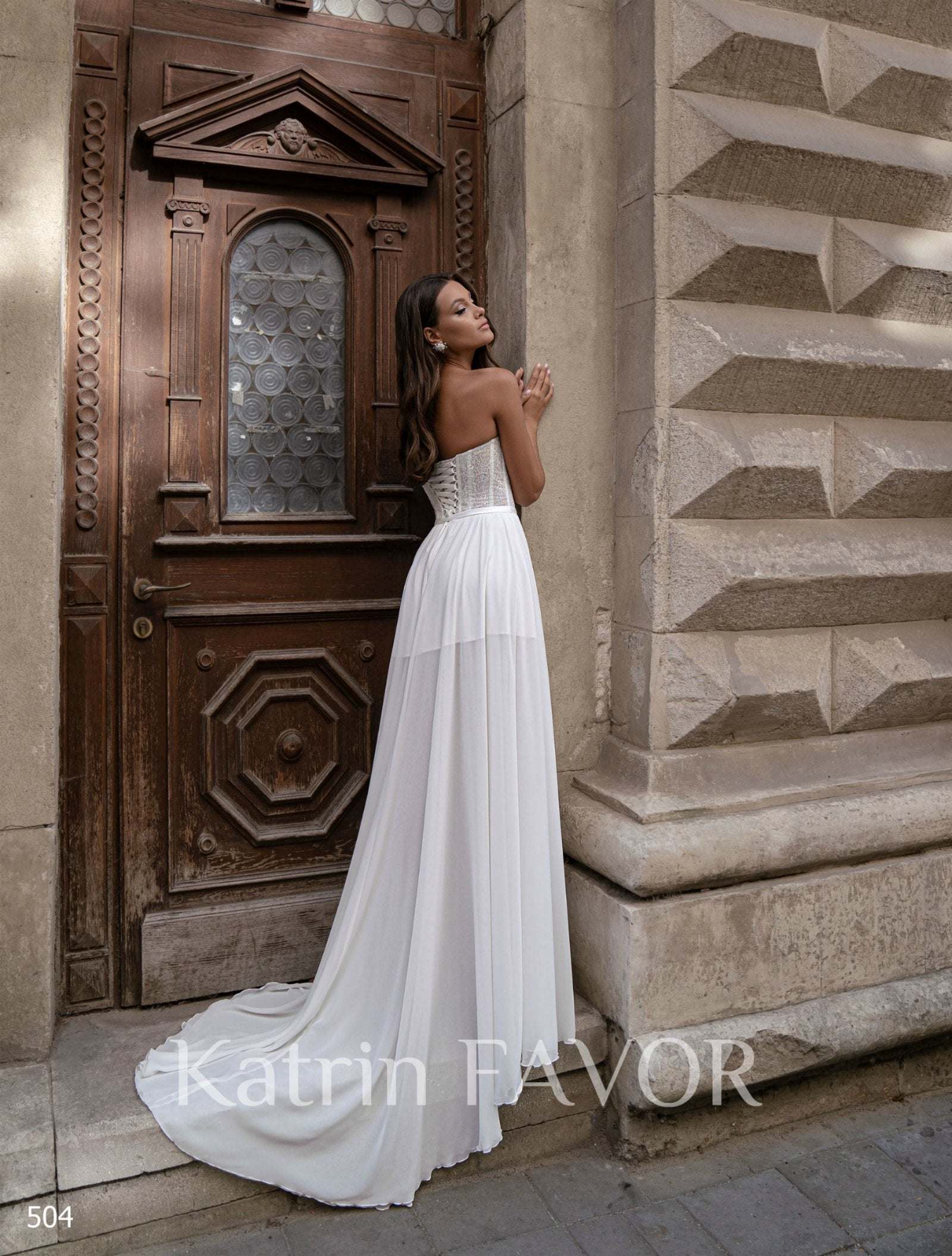 KatrinFAVORboutique-Strapless A line wedding dress Corset wedding dresses