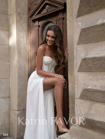 KatrinFAVORboutique-Strapless A line wedding dress Corset wedding dresses