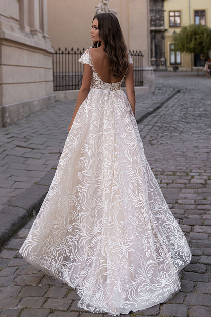Sparkly lace wedding dress Bridal dress backless