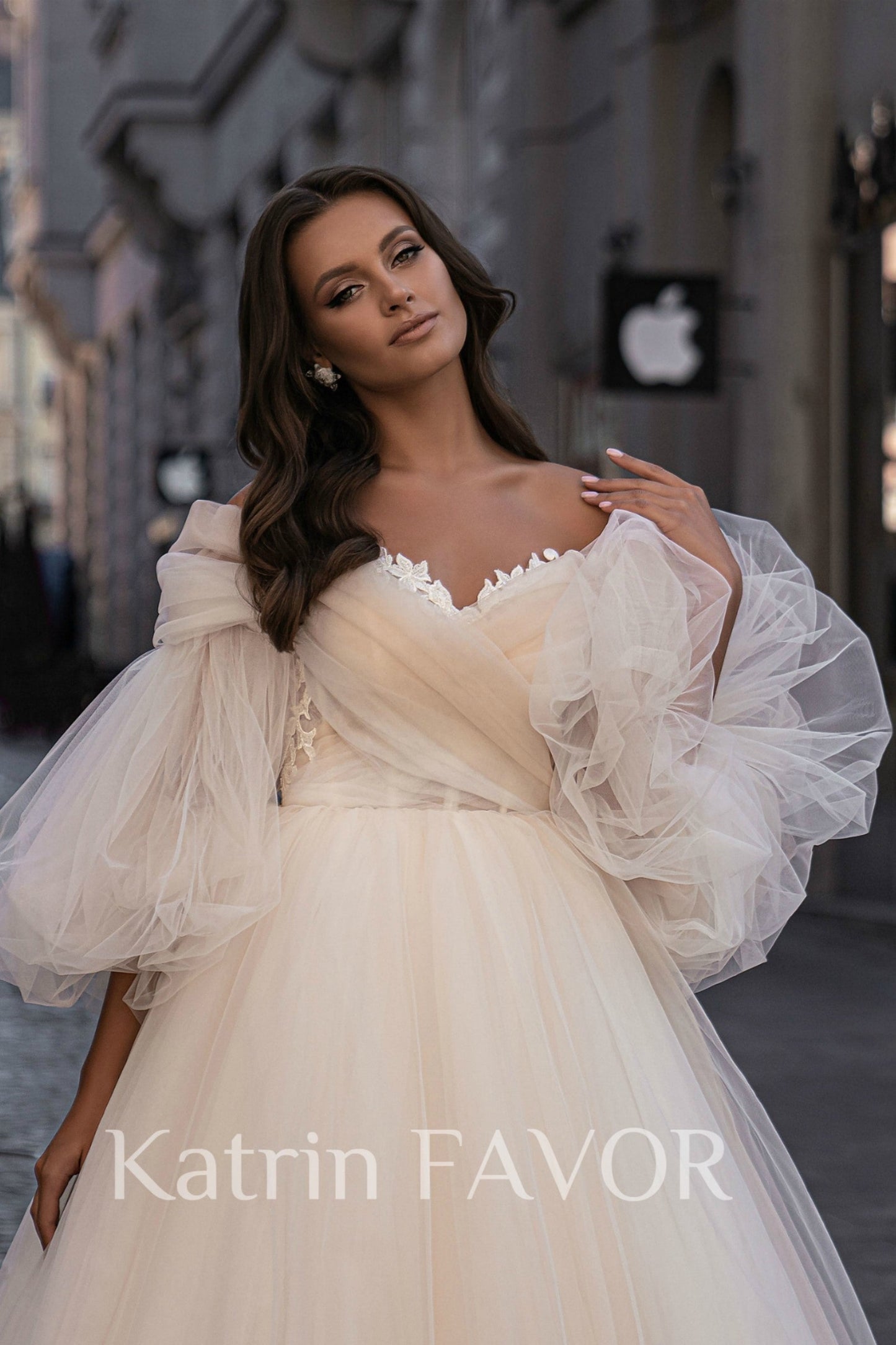 KatrinFAVORboutique-Blush tulle fairytale wedding dress
