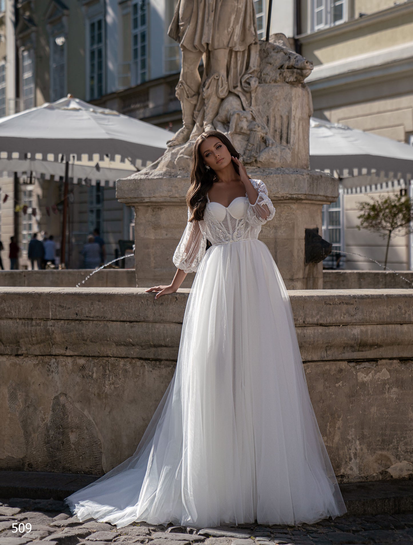 Two piece tulle wedding dress