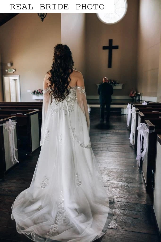 KatrinFAVORboutique-Medieval wedding dress Flutter sleeve wedding dress