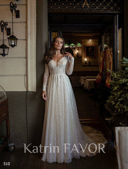 KatrinFAVORboutique-Open back sparkle wedding dress