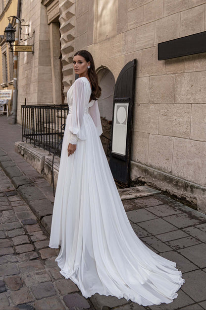 KatrinFAVORboutique-Wedding dress with chiffon Wedding renewal dresses