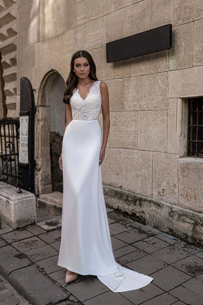 KatrinFAVORboutique-Wedding dress with chiffon Wedding renewal dresses