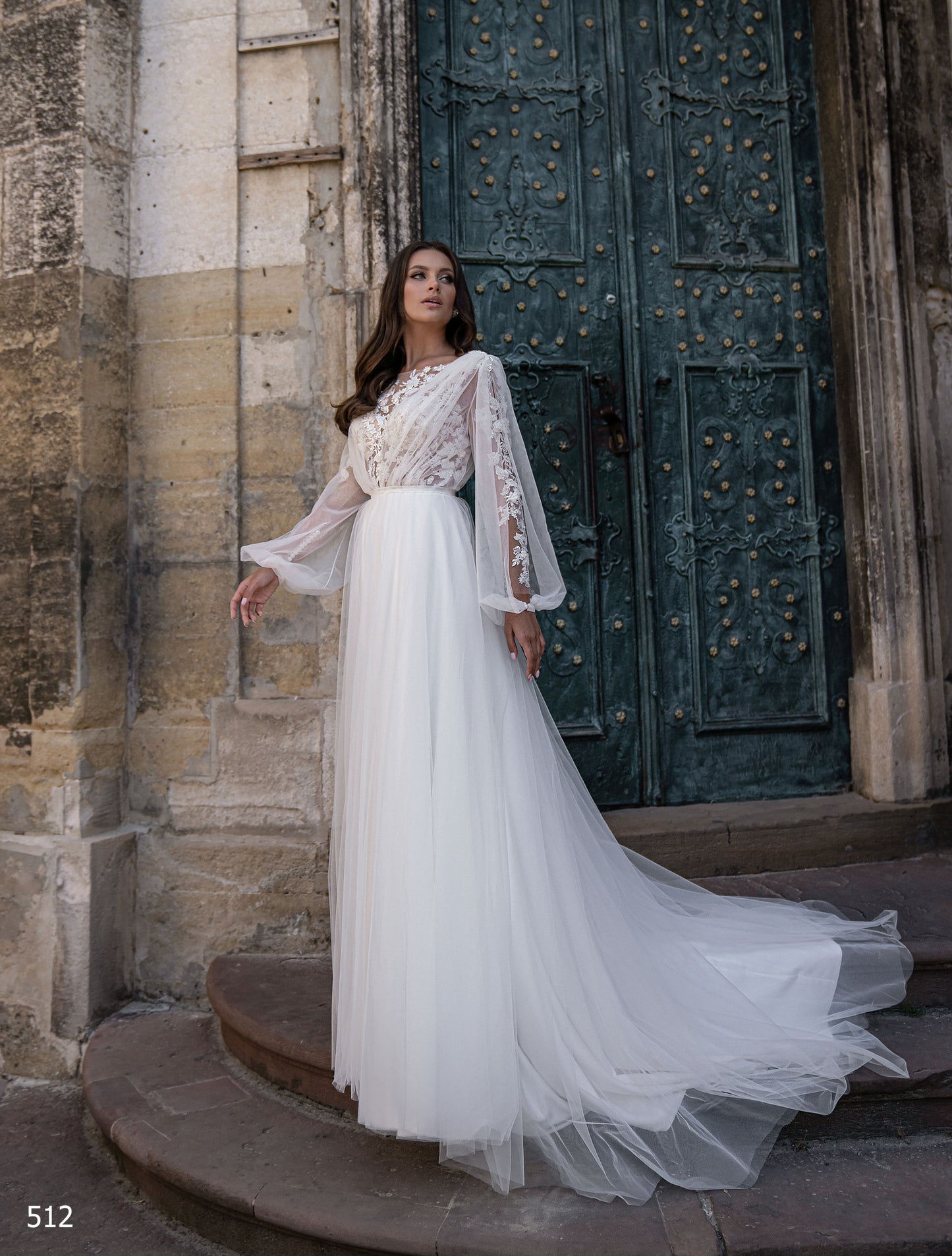 Two piece bridal outfit | Rustic romantic wedding dress | KatrinFAVOR