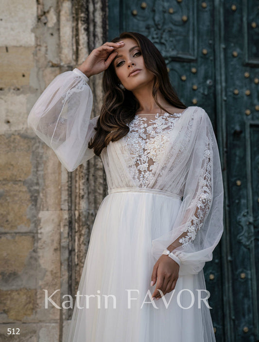 KatrinFAVORboutique-Two piece bridal outfit Rustic romantic wedding dress