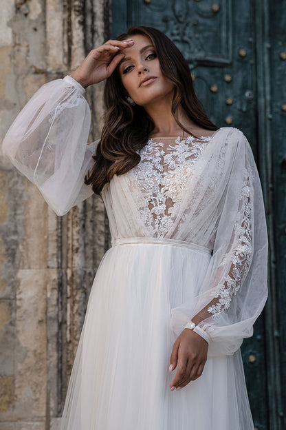 Two piece bridal outfit | Rustic romantic wedding dress | KatrinFAVOR