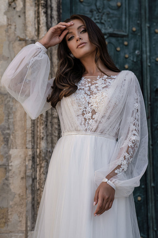 Two piece bridal outfit | Rustic romantic wedding dress | KatrinFAVOR