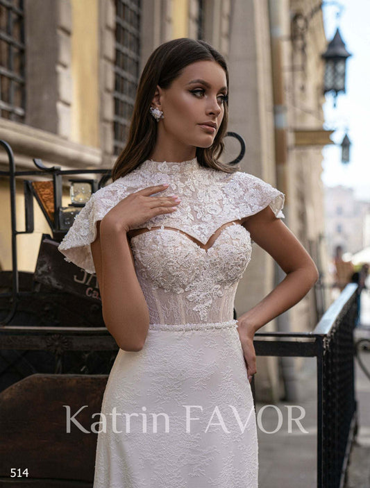 KatrinFAVORboutique-Fitted corset wedding dress Unique wedding attire