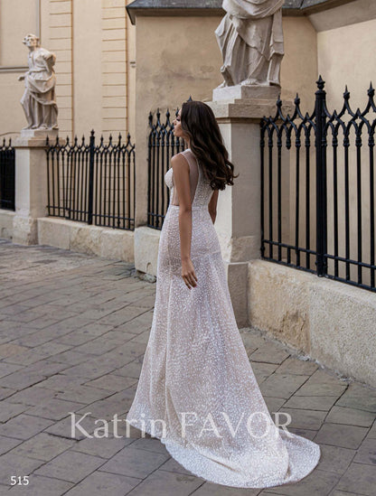 KatrinFAVORboutique-Sparkly wedding dress Bridal dresses trumpet style 