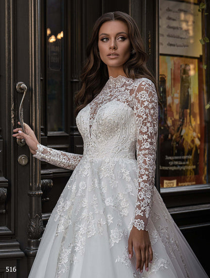 KatrinFAVORboutique-Modest lace wedding dress Fall outdoor wedding outfits