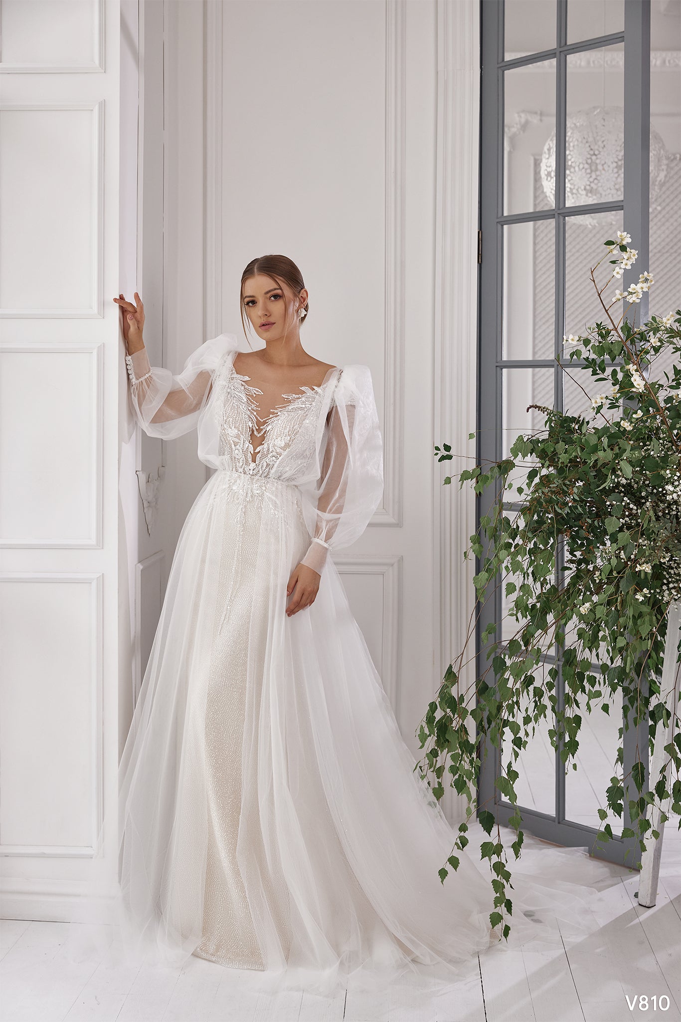 Champagne wedding dress Trumpet wedding dress