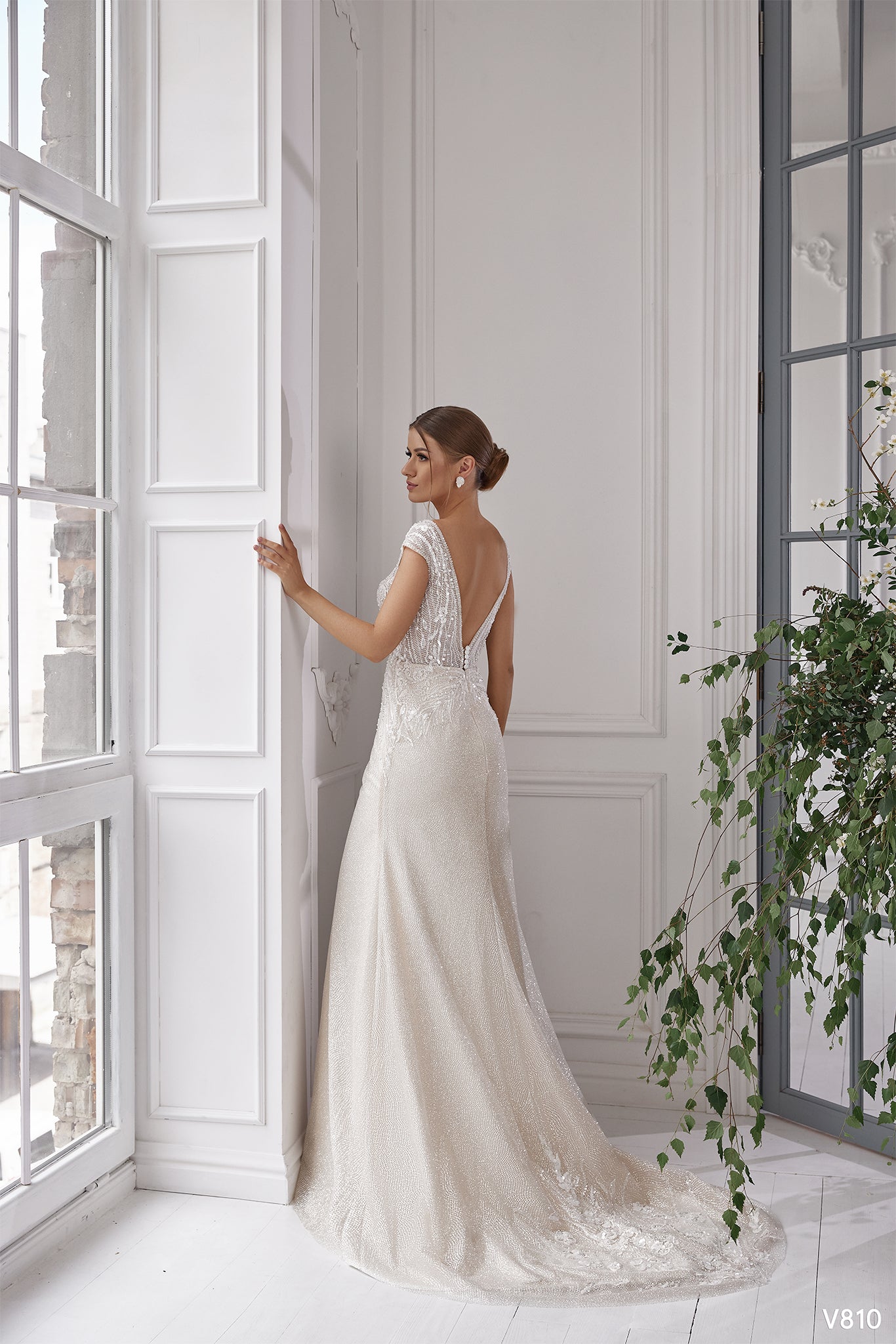 Champagne wedding dress Trumpet wedding dress